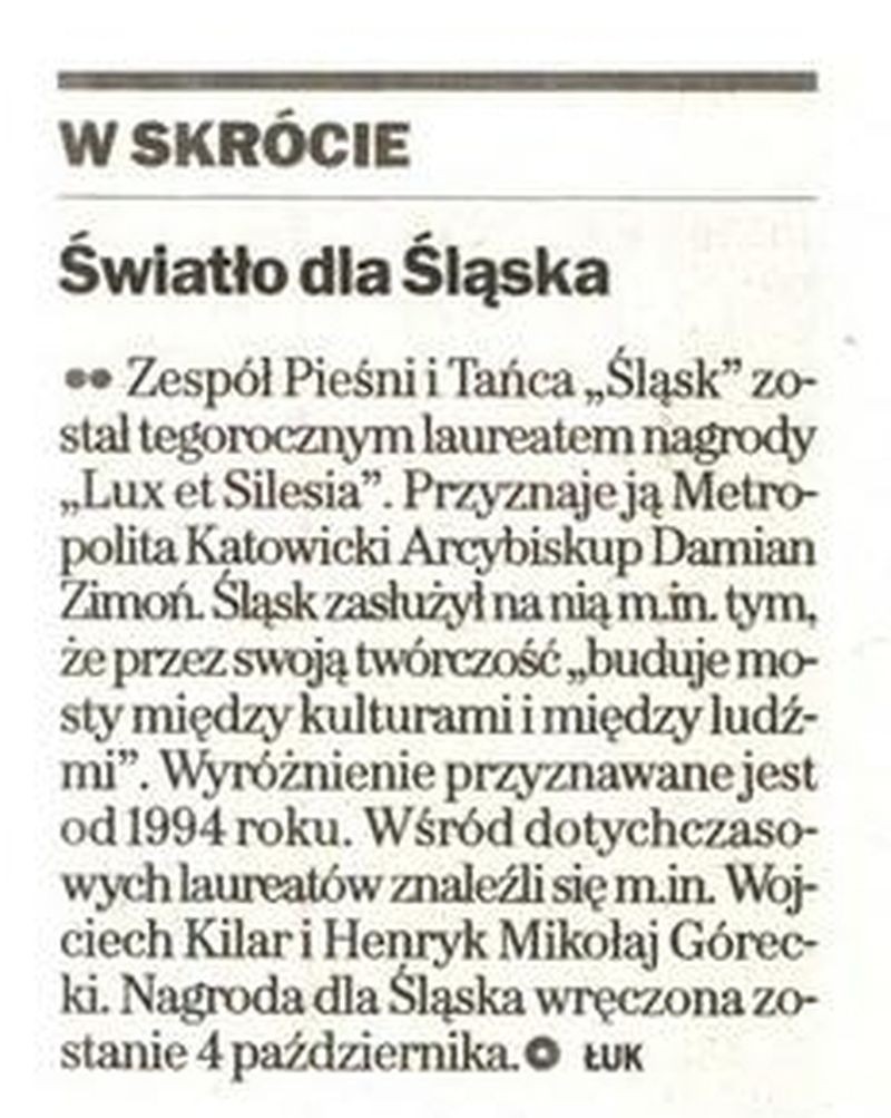 Światło dla Śląska - Gazeta Wyborcza